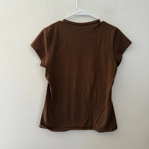 The North Face A5 Series Brown Paisley Logo y2k T-Shirt Womens Large L/G - Picture 6 of 8